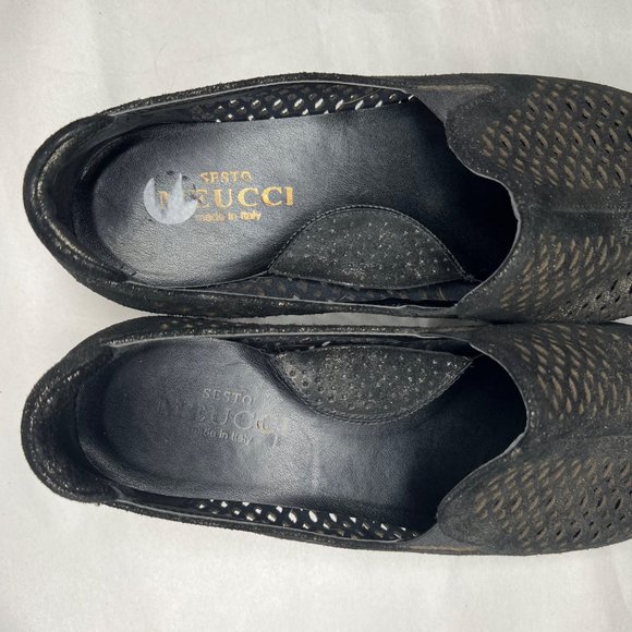 Sesto Meucci Womens Metalic Leather Cutout Loafers Flats Size 10 - Picture 6 of 9
